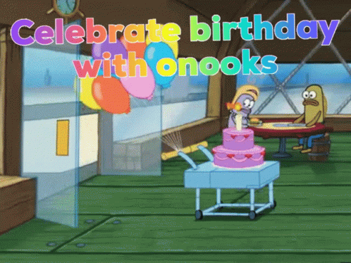 Cartoon Says Celebrate Birthday With Onoks