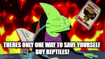 Cartoon Says There Is Only One Way To Save Yourself Buy Reptiles GIF