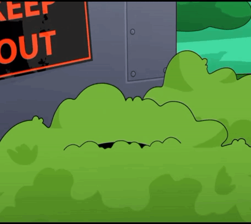 Cartoon Scene Keep Out Sign