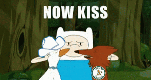 Cartoon Scene Saying Now Kiss