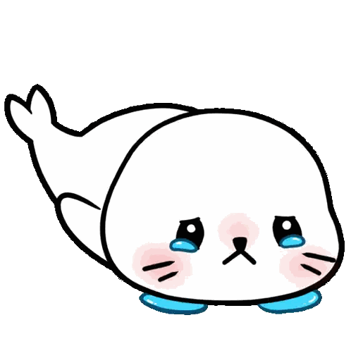 Cartoon Seal Crying With Tears