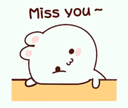 Cartoon Seal Lying on Ground Miss You