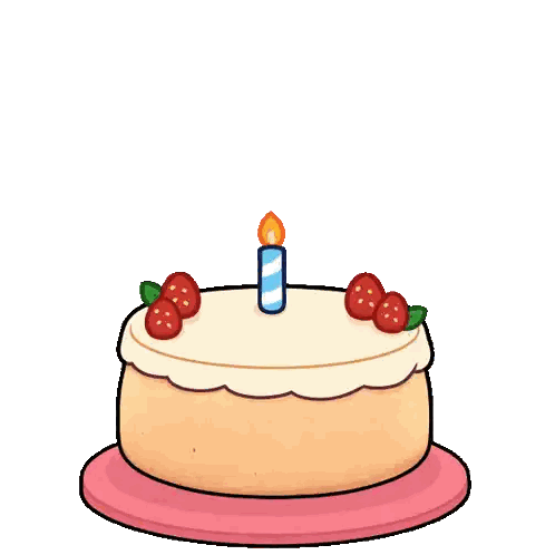 Cartoon Seal Sitting on Birthday Cake