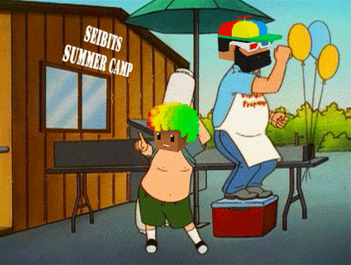 Cartoon Seibits Summer Camp Sign