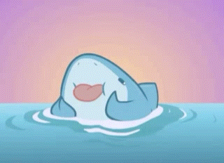 Cartoon Shark Floating On Its Back GIF