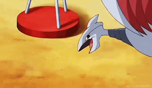 Cartoon Shark Flying Next To Red Stool GIF