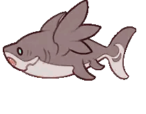 Cartoon Shark Swimming with Fish