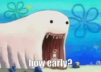 Cartoon Shark with Open Mouth How Early