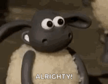 Cartoon Sheep Saying Alrighty
