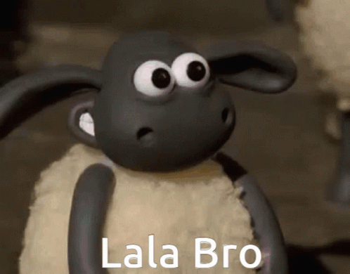 Cartoon Sheep Saying Lala Bro In Front Of Another Sheep GIF