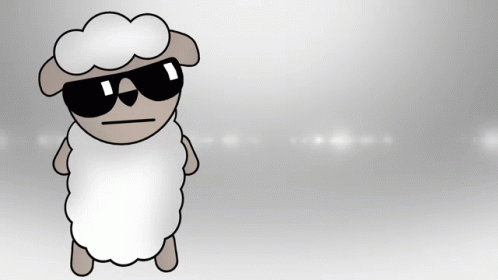 Cartoon Sheep Wearing Sunglasses Step One GIF