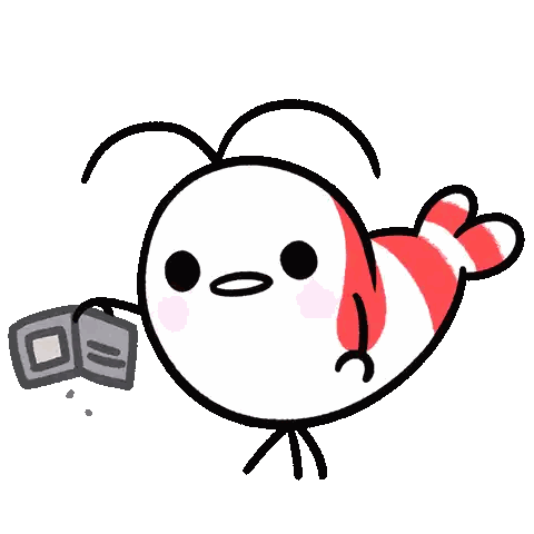 Cartoon Shrimp Holding Book and Wallet