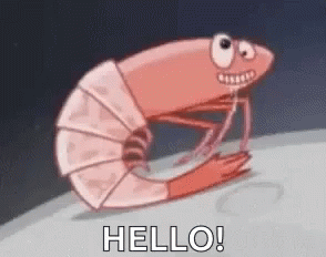 Cartoon Shrimp Saying Hello