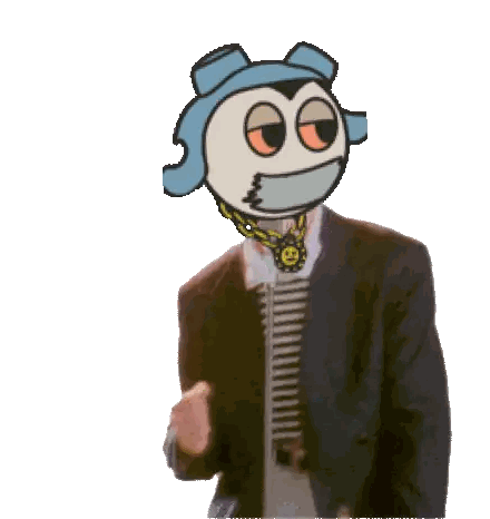 Cartoon Singer with Smiley Necklace