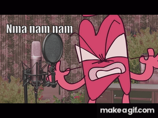 Cartoon Singing Into Microphone Nma Nam Nam GIF