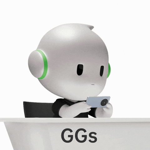 Cartoon Sitting At Desk With Ggs GIF