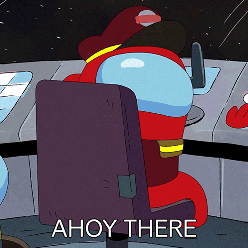 Cartoon Sitting In Chair Saying Ahoy There GIF