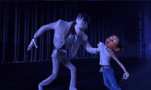 Cartoon Skeleton Holding Child's Arm GIF