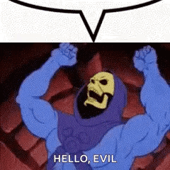 Cartoon Skull Face Saying Hello Evil