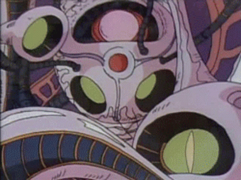 Cartoon Skull With Green Eyes GIF