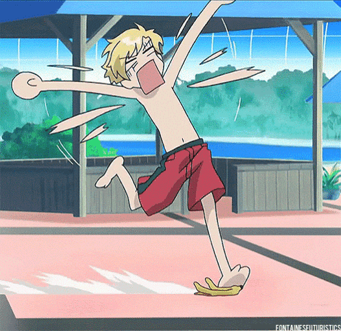 Cartoon Slipping Long On Banana Peel GIF