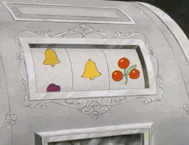 Cartoon Slot Machine With Sucker Buttons GIF