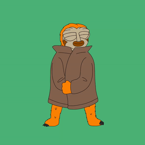 Cartoon Sloth Holding Sign Saying Gam