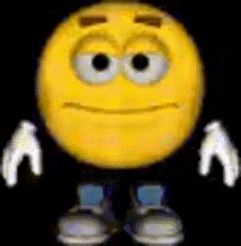 Cartoon Smiley Face Standing in Darkness