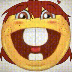 Cartoon Smiley Face With Red Hair and Big Smile