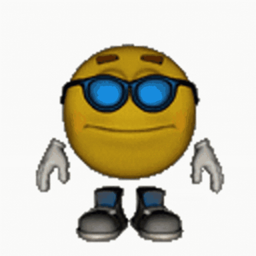 Cartoon Smiley Face With Sunglasses Thumbs Up GIF