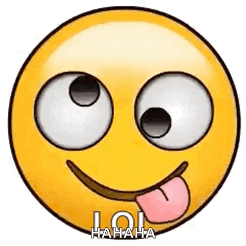 Cartoon Smiley Face With Tongue Out Saying Lol Hahaha GIF