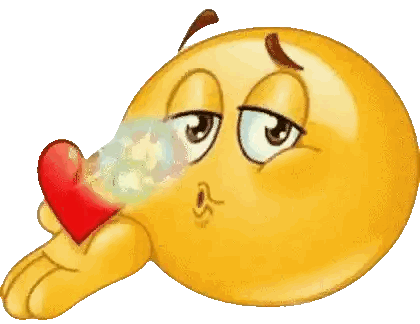 Cartoon Smiley Holding Red Heart