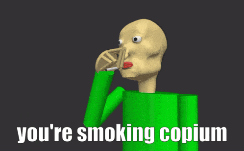 Cartoon Smoking Copium Saying You're Smoking Copium