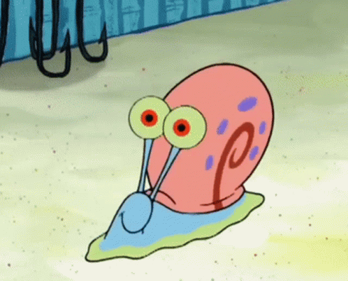 Cartoon Snail With Red Eyes and P Shell