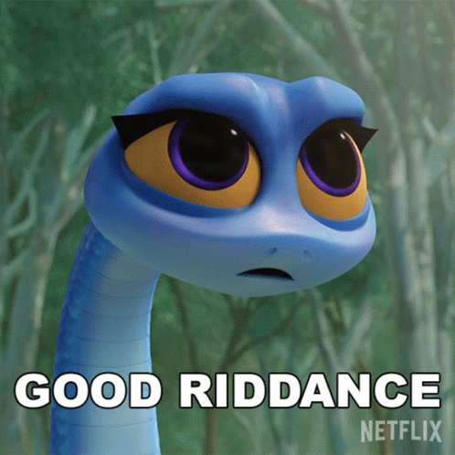 Cartoon Snake Says Good Riddance Netflix GIF