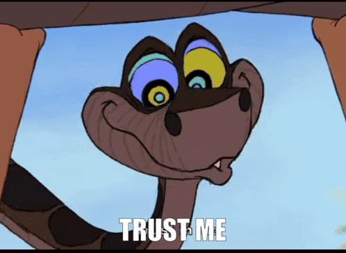 Cartoon Snake Says Trust Me