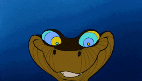 Cartoon Snake With Hypnotic Eyes GIF