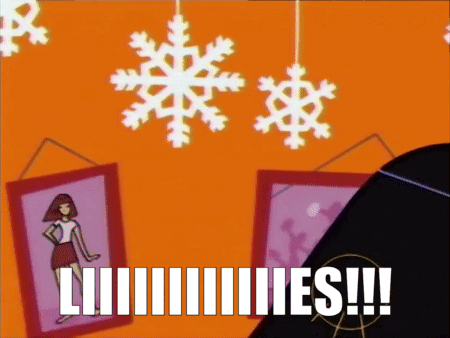 Cartoon Snowflakes Hanging Liiiiies GIF