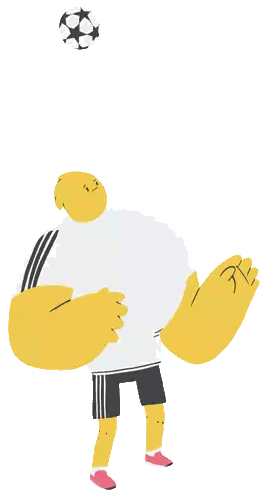 Cartoon Soccer Player Heading Ball