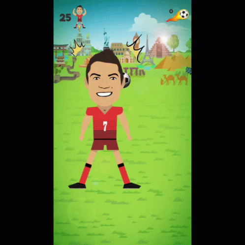 Cartoon Soccer Player Number 7