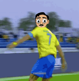 Cartoon Soccer Player Number 7