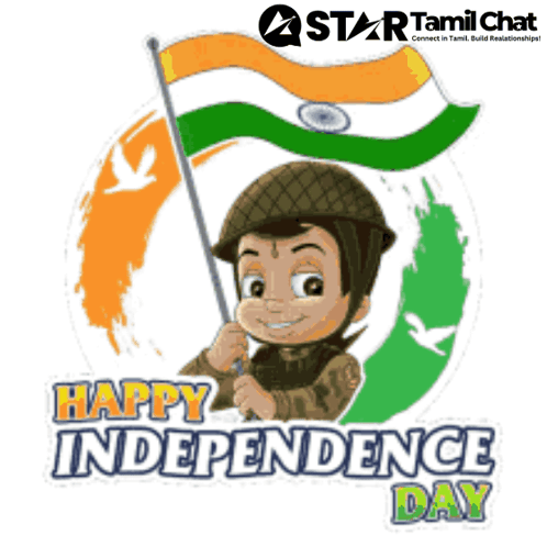 Cartoon Soldier Holding Flag Happy Independence Day GIF
