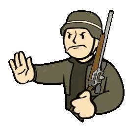Cartoon Soldier Making Stop Gesture