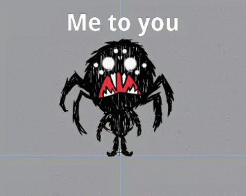 Cartoon Spider Holding Sword and Web