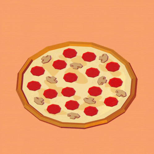 Cartoon Spinning Pizza Slices GIF