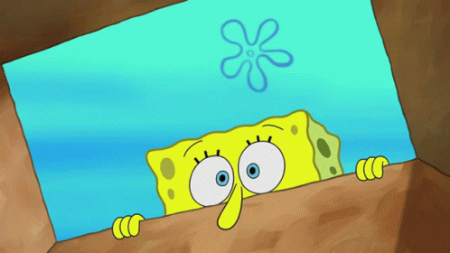 Cartoon SpongeBob Looking Out Window
