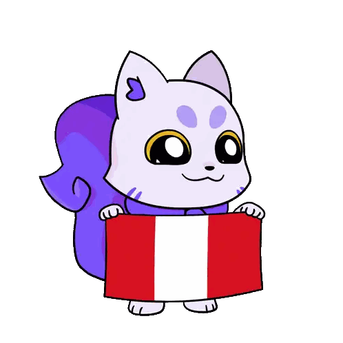 Cartoon Squirrel Holding Peru Flag