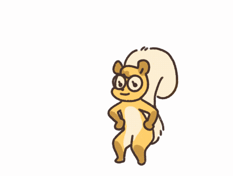 Cartoon Squirrel Next to Sign Saying It's Saturday