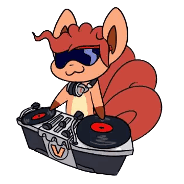Cartoon Squirrel Playing Music