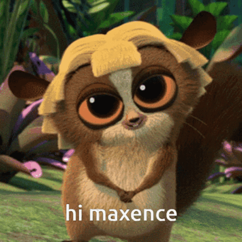 Cartoon Squirrel Saying Hi Maxence